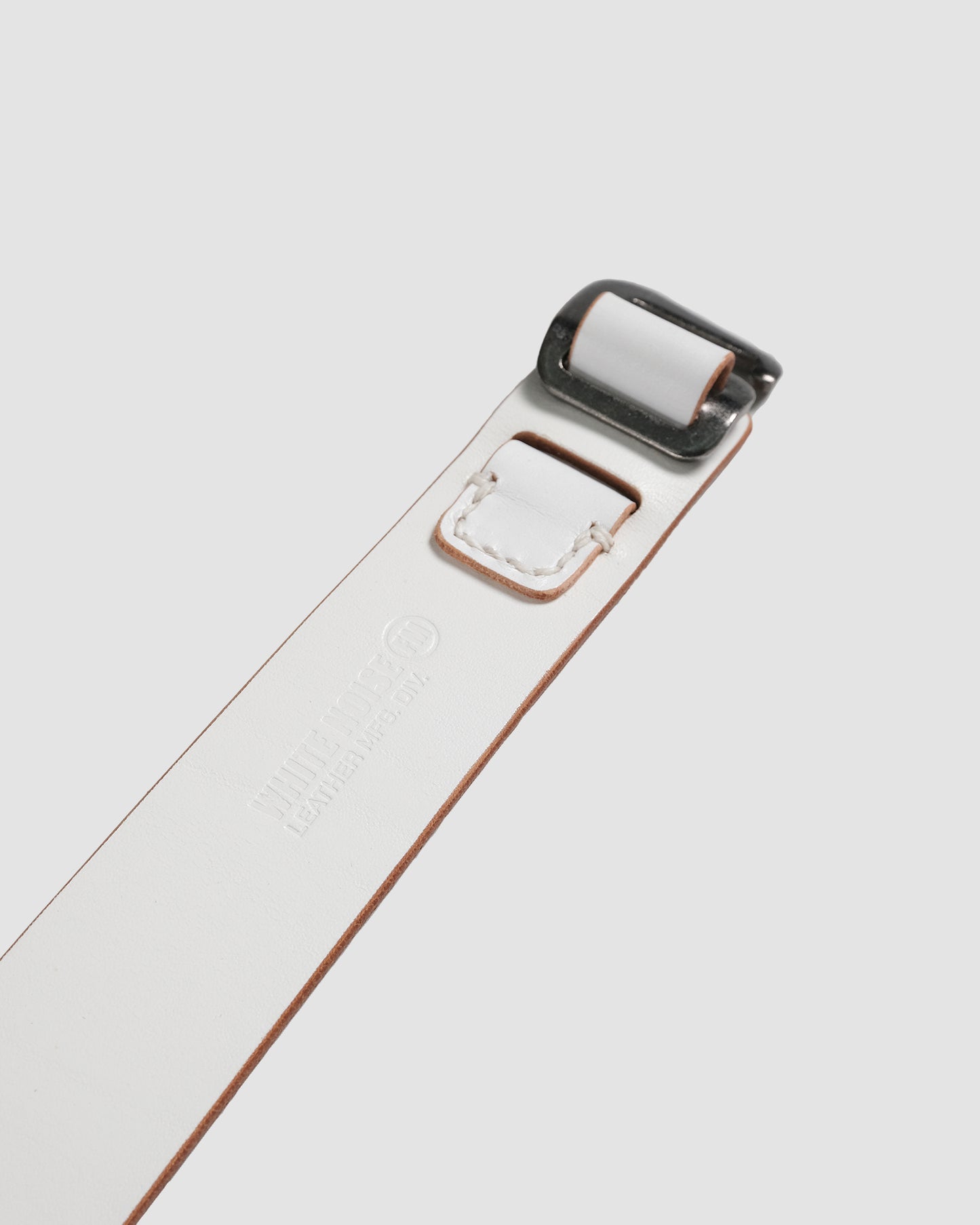 White Anchor Leather Belt