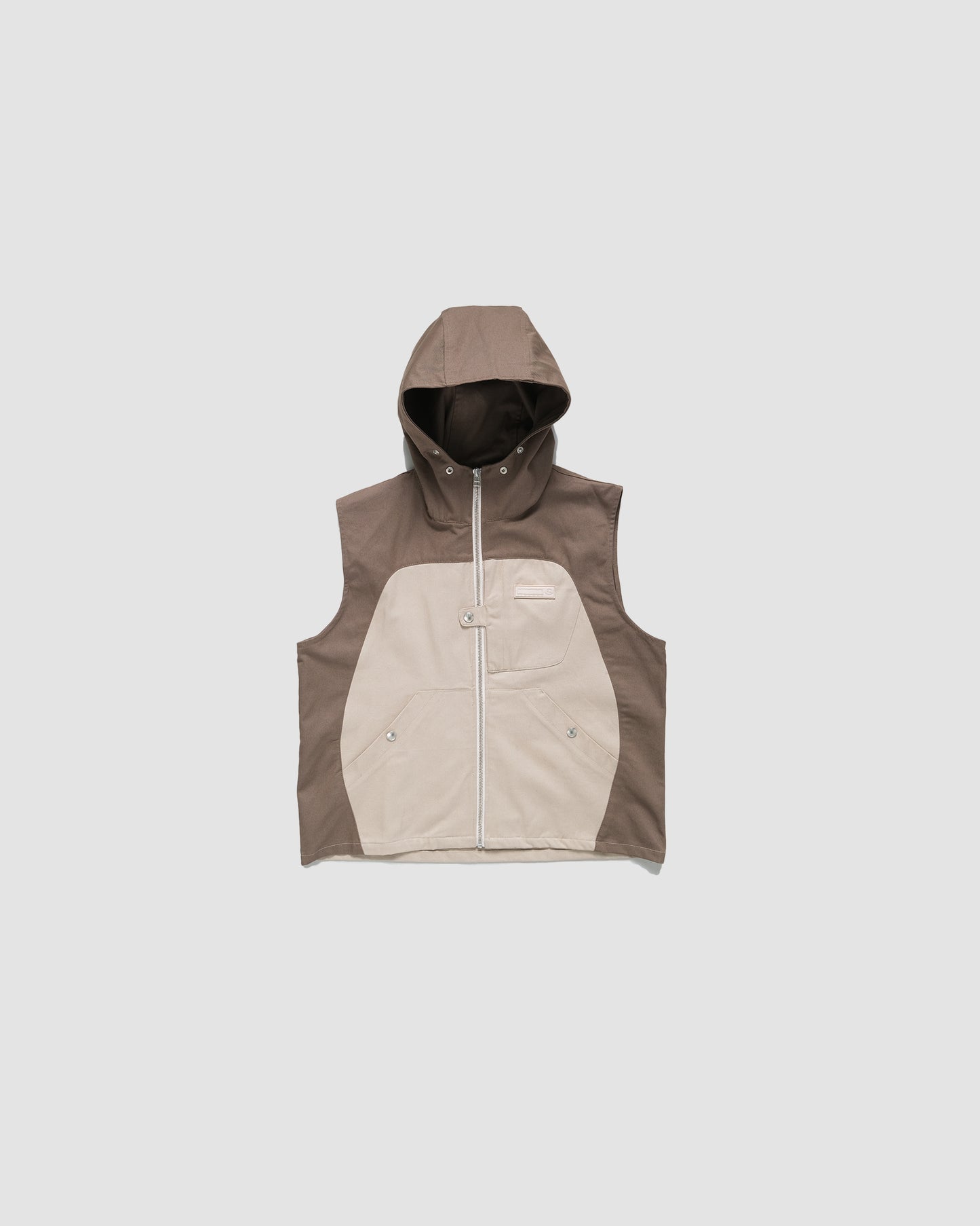 Khaki Bridged Hooded Gilet