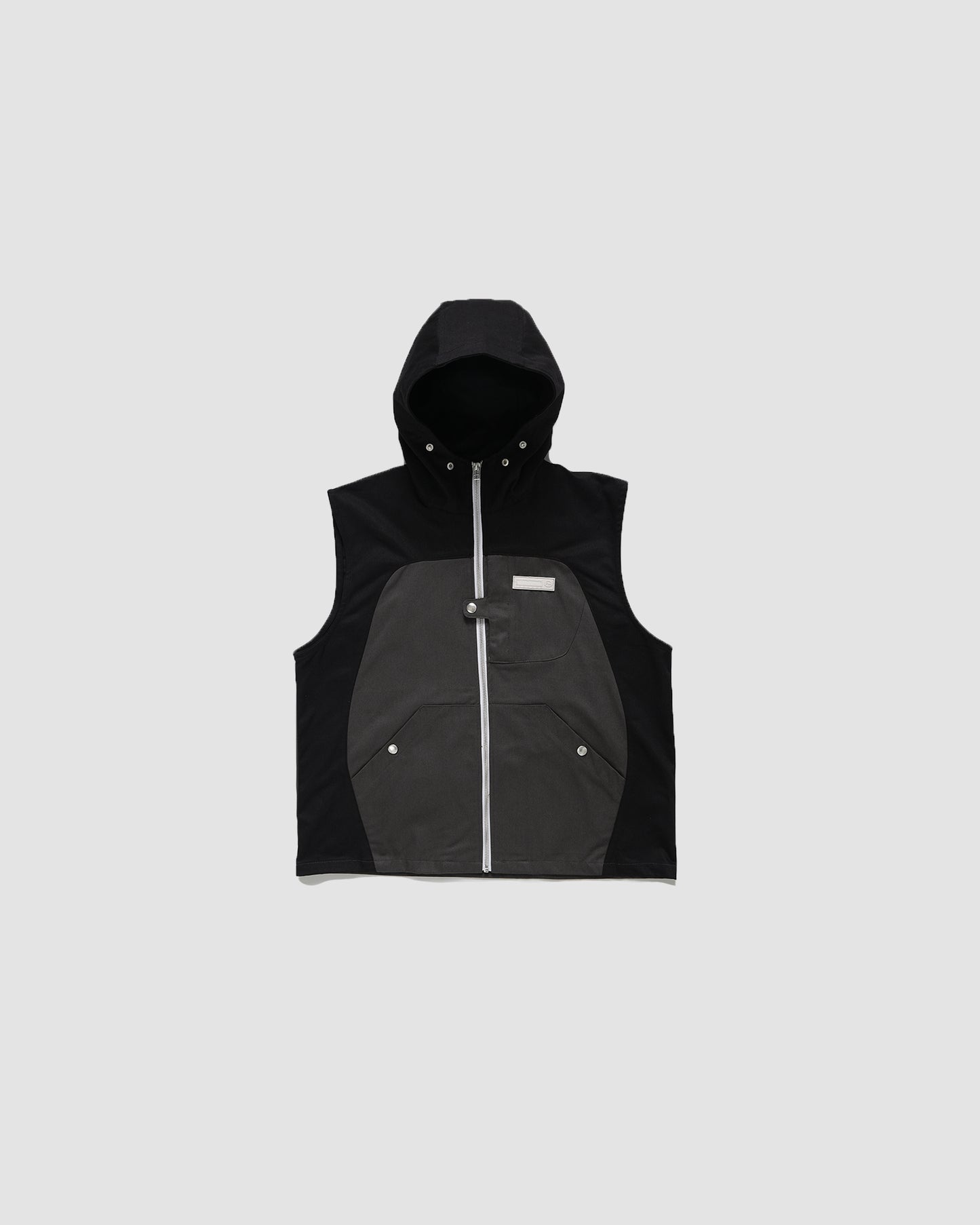 Black Bridged Hooded Gilet