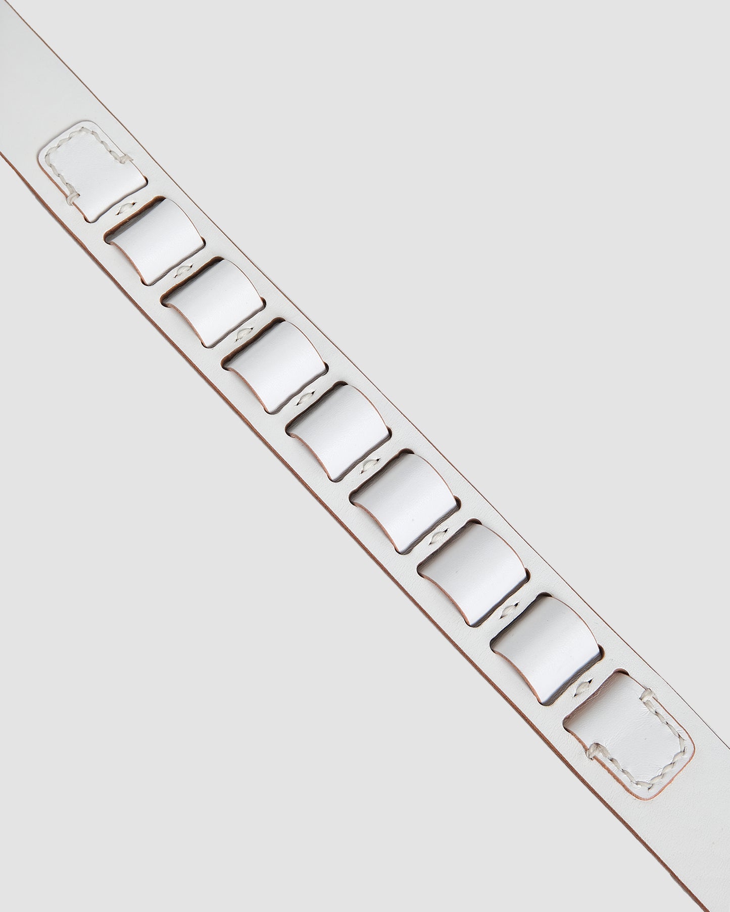 White Anchor Leather Belt