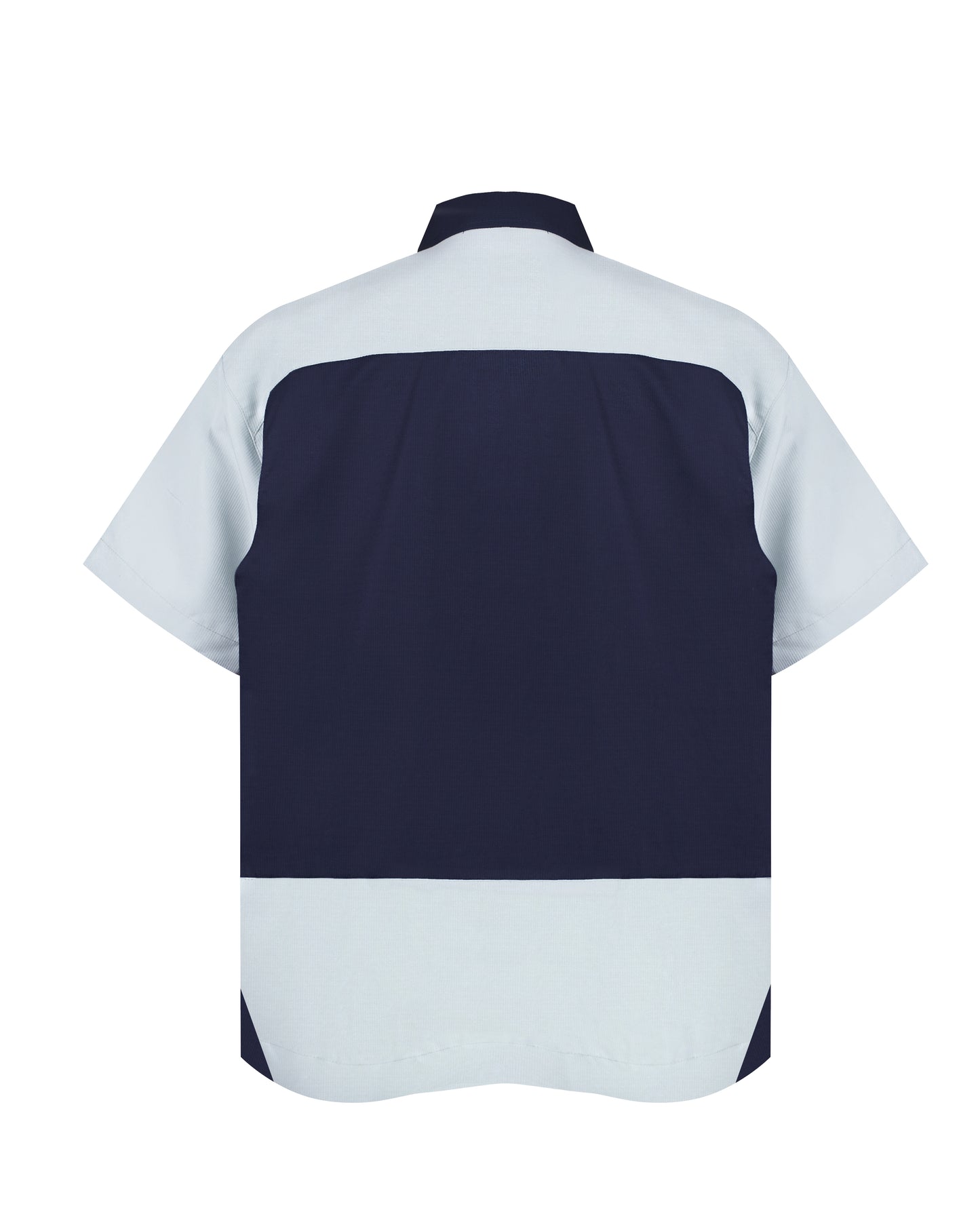 Taper Short Sleeve Button Up (Navy-Mint)