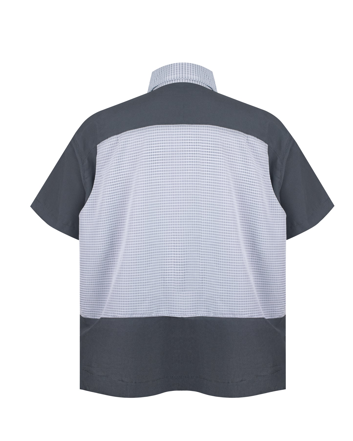 Taper Short Sleeve Button Up (Checkered Grey)