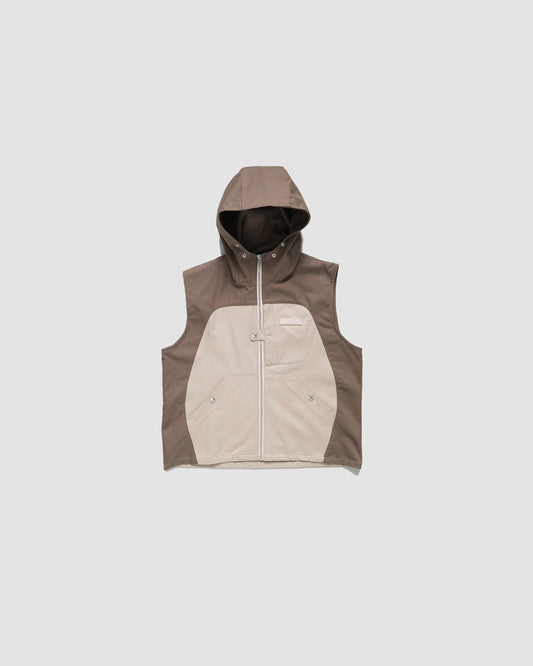 Khaki Bridged Hooded Gilet