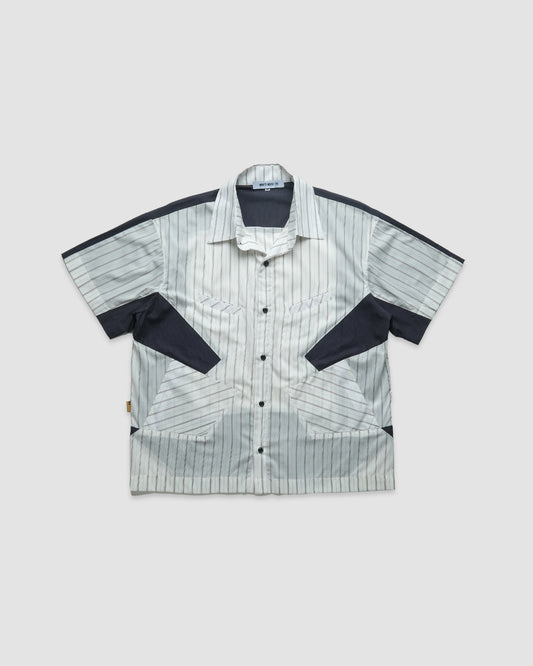 Taper Short Sleeve Button Up (White)