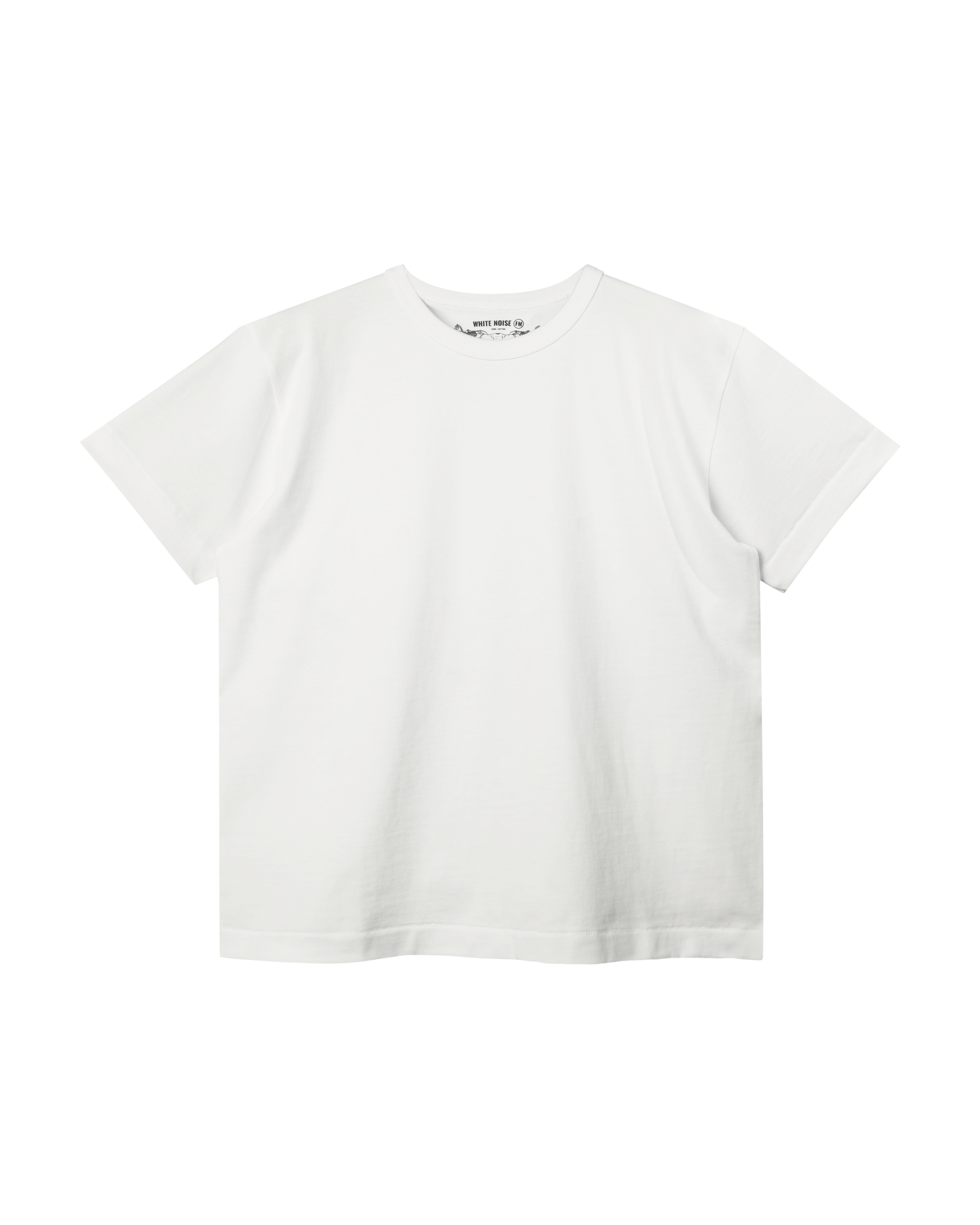 Fitted Tee ADV - Natural Cotton White – WHITE NOISE FM